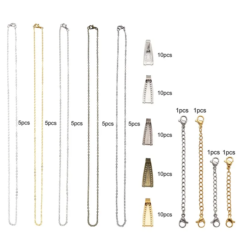 1 комплект латунные цепочки ожерелье защелкивающаяся застежка 304 нержавеющая