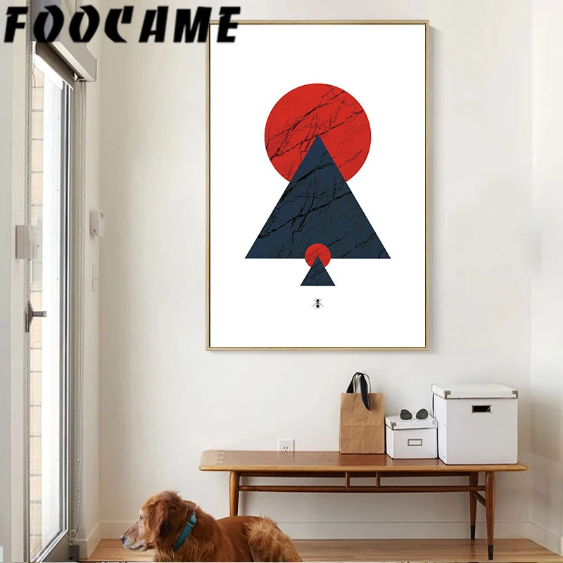 Абстрактная Геометрия Мраморное Дерево Слон стены скандинавские постеры