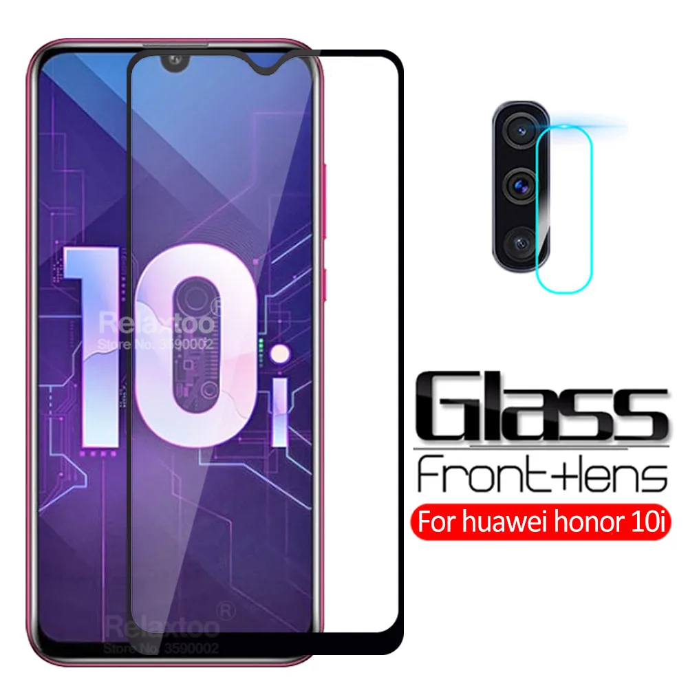 Защитное стекло для экрана и камеры телефона RELAXTOO Huawei Honor 10i с рамкой|Защитные