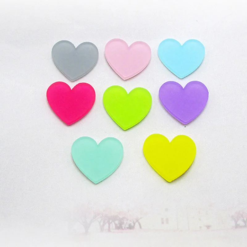 32 шт./лот 2 см акриловое маленькое украшение в форме сердца кабошон с плоским