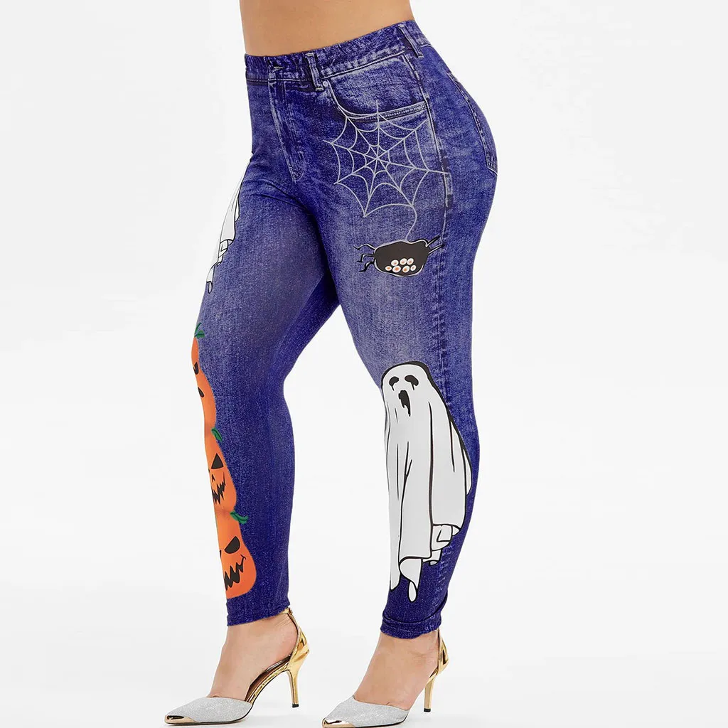 Леггинсы на Хэллоуин Новые Сексуальные женские леггинсы с принтом призрака