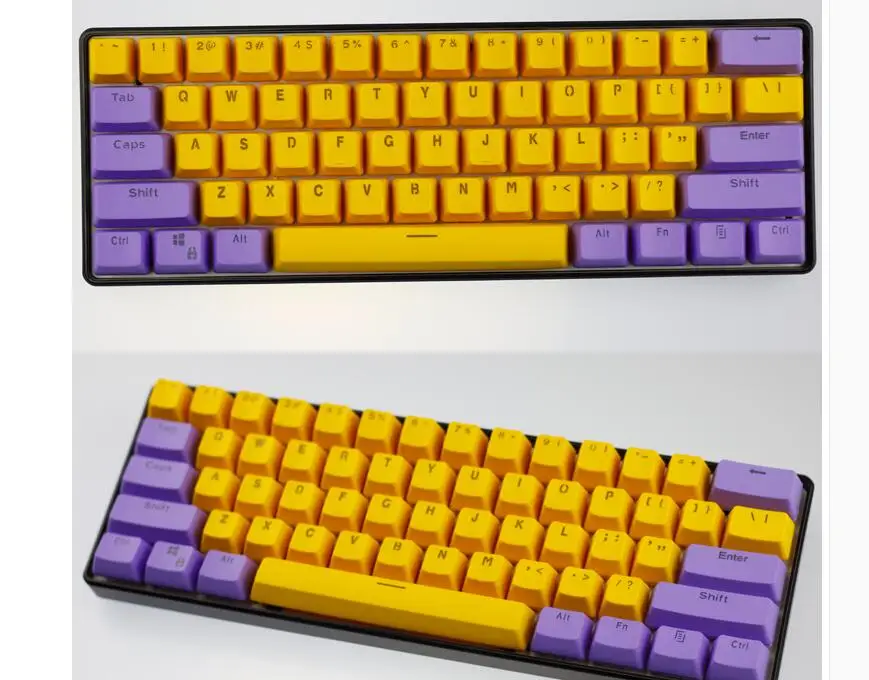 Кукуруза 61 макет ключей OEM профиль свет pbt через колпачки для 60% механическая