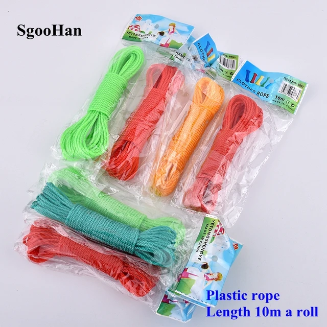 10m/Roll Colorfull Plastic Rope Home Clothesline Rope Rainproof