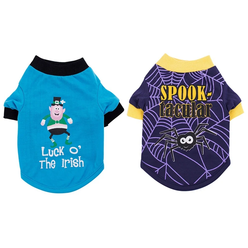Одежда для животных на Хэллоуин с изображением паутины жилет собак модная летняя