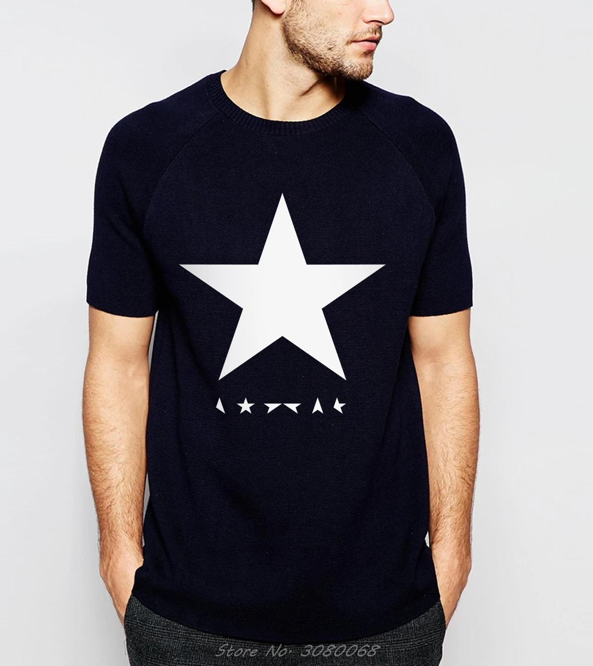 Летние мужские футболки Дэвид Боуи черные звезды 100% хлопок Высокое Качество