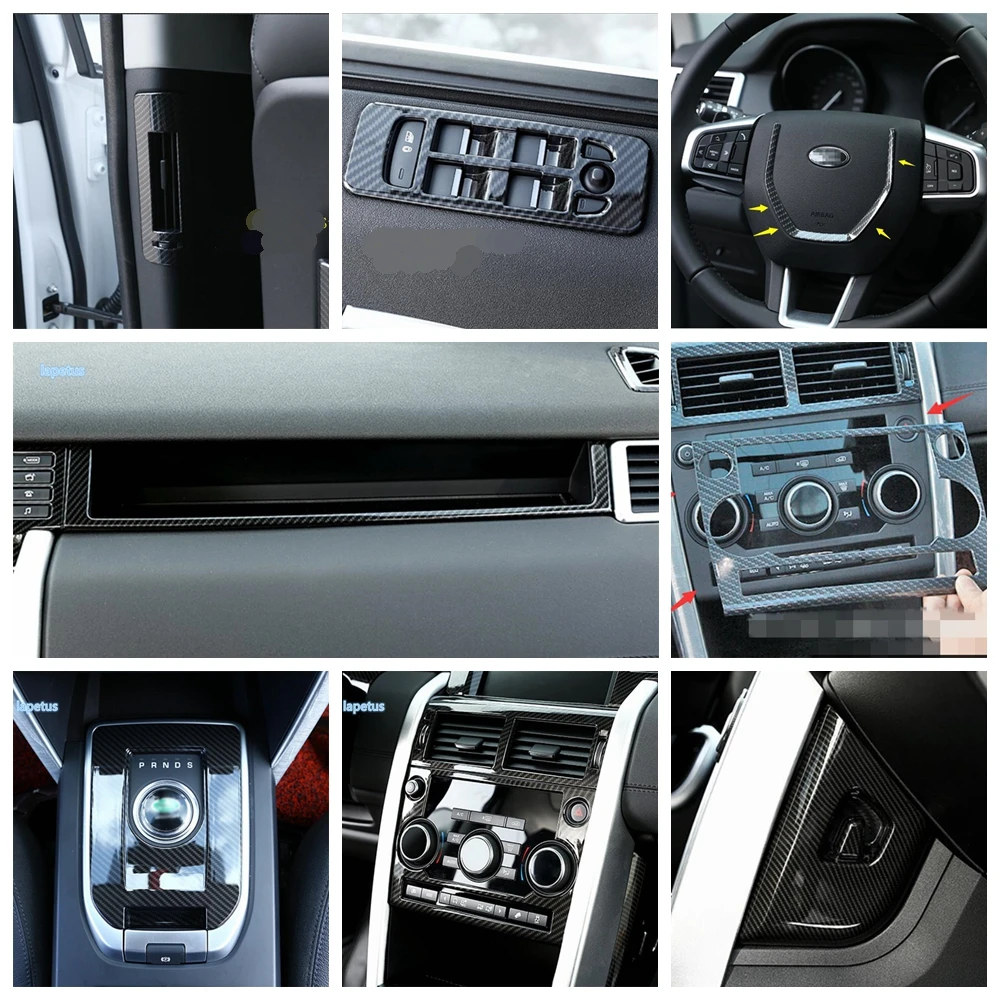 

Lapetus Carbon Fiber Look Interior Refit Kit Center Control / Air AC Panel Cover Trim For Land Rover Discovery Sport 2015 - 2020