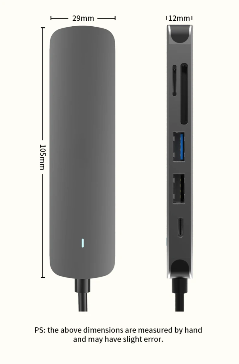 6 в 1 USB C док станция 3 0 Порты и SD/Разъем для карты TF 4K HDMI совместимость с креплением