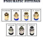 Пневматические фитинги для 3D-принтера PC4-M6, много типов, для 4 мм, соединитель для трубки из ПТФЭ, аксессуары для 3D-принтера PC4