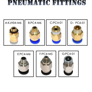 Пневматические фитинги для 3D-принтера PC4-M6, много типов, для 4 мм, соединитель для трубки из ПТФЭ, аксессуары для 3D-принтера PC4