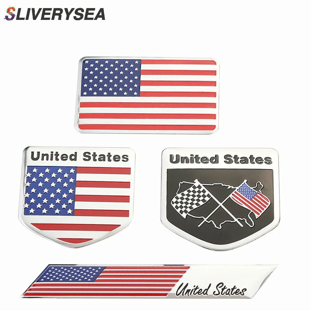 3D металлический флаг США американский Американский эмблема значок