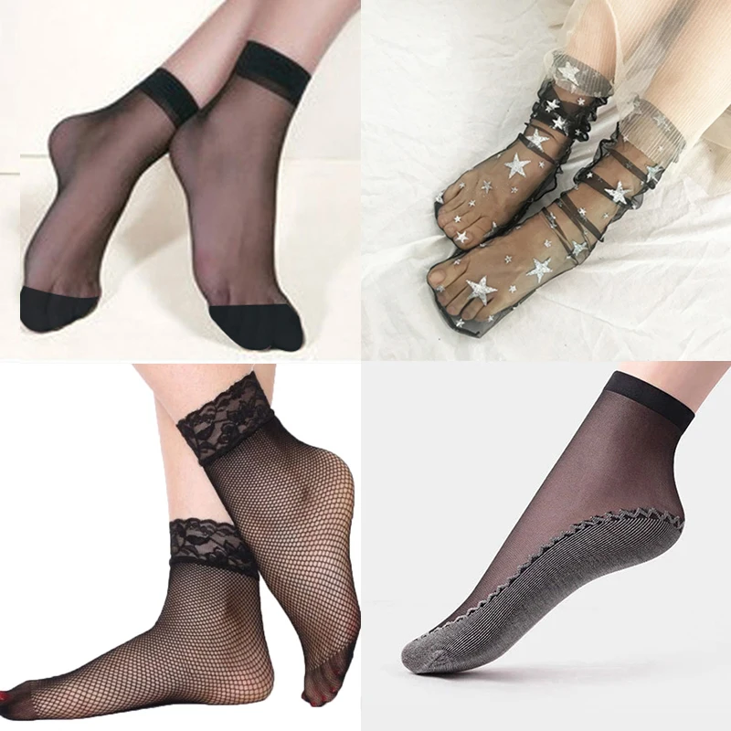 

3/5/20 пар, женские летние тонкие прозрачные шелковые носки