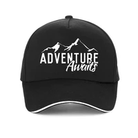 fashion funny unisex adventure awaits baseball cap casual summer outdoor hiking sun hat adjustable men women snapback hat