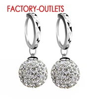 newest female jewelry pure 925 sterling silver shiny austrian cz disco ball lever back earring for women high standard fast ship