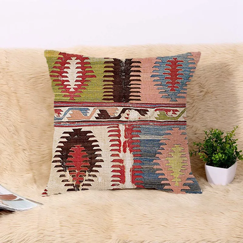 

Pillowcase Western Geometry Cushion Cover Gometric Linen/Cotton Sofa Throw Pillow Cover Decorative Pillows