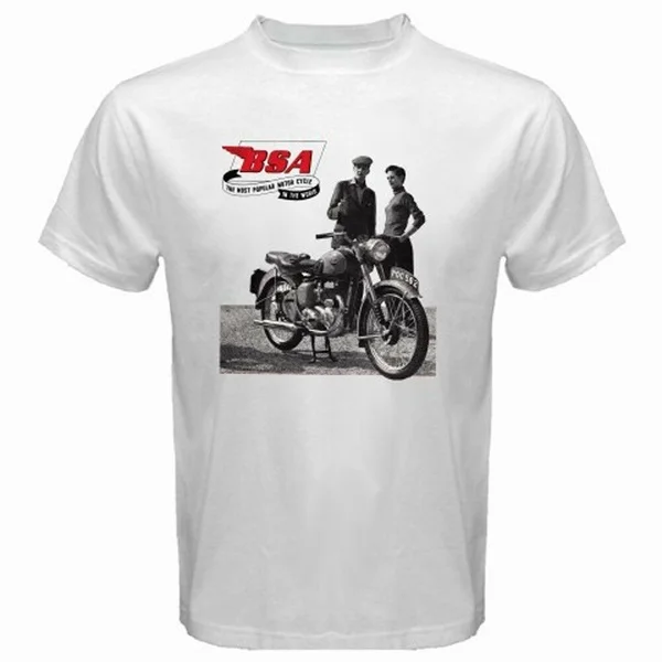 

New BSA Motorcycle Company Retro Poster Men's White T-Shirt Size S to 4xl