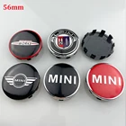 4 шт. 56 мм черная красная Центральная крышка автомобильного колеса логотип ступица значок для крышки эмблема аксессуары для MINI Cooper S Works JCW автостайлинг