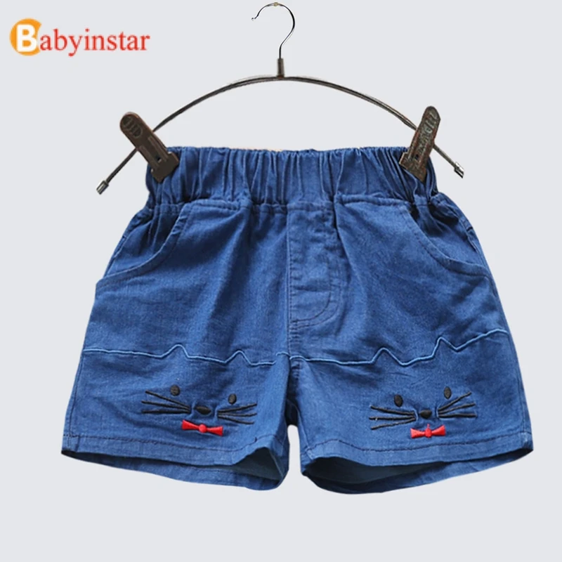 Шорты для девочек Babyinstar модные короткие джинсы одежда детей шорты мальчиков