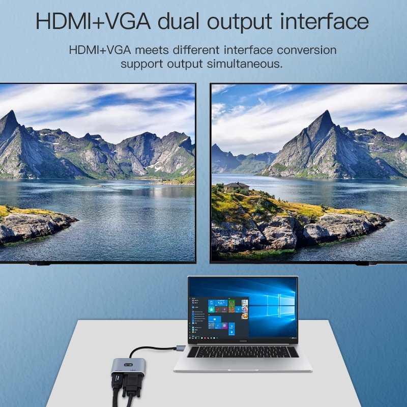 PX USB Type-C к конвертеру Hdmi адаптер c hdmi + VGA для мобильного телефона планшета ноутбука