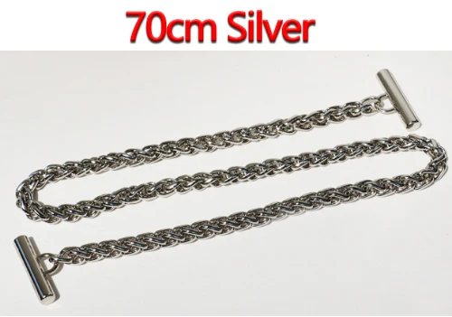 70cm Silver DIY 6 мм золото, серебро, пистолет черный, покрытие бронзового металла замена цепи плечевые ремни для маленькой сумки ручка с OT застежками - Цвет: 70cm Silver