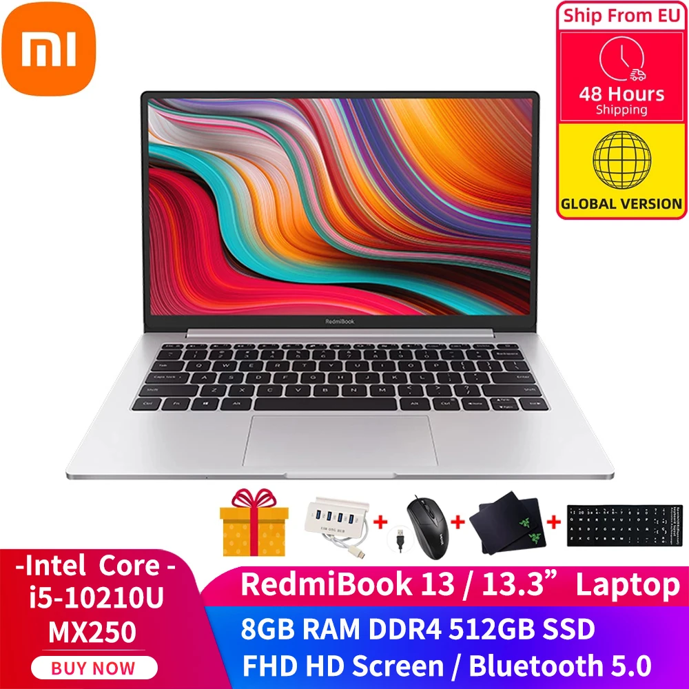 Xiaomi RedmiBook 13 ноутбук 3 дюйма Intel Core i5 10210U MX250 графическим процессором ОС Windows 10 8 Гб