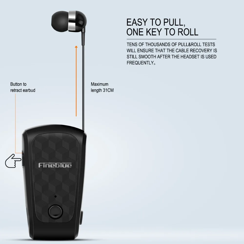 Fineblue FQ-10 Bluetooth 5,0 беспроводной наушник головка телефон кабель Выдвижной наушник музыкальная система с зажимом гарнитура Hands-free микрофон
