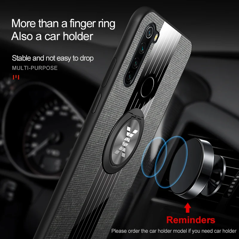 For Xiaomi Redmi Note 5 7 8 Pro 8T 9S 9 Pro Max Case Fabric Magnetic Ring Phone Cover Redmi 7 8 8A 9 9A 9i 9C 10X K20 Pro Cases