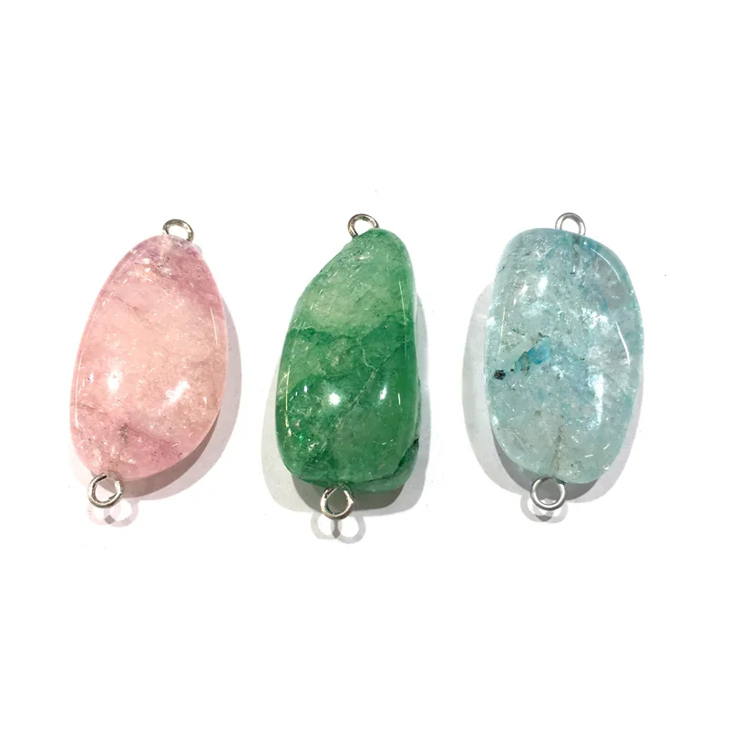 Ожерелье с двойным отверстием из натурального камня кулон для изготовления