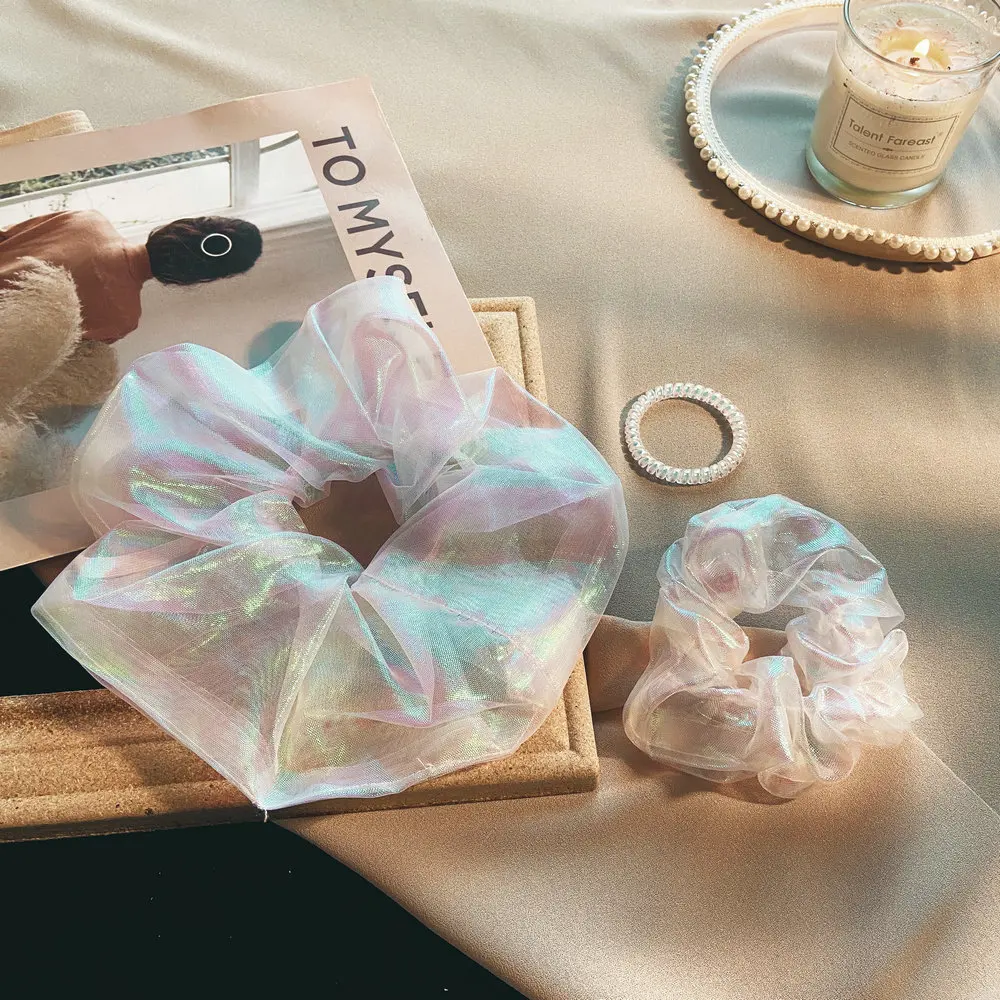 Светоотражающие цветные резинки кольцо для волос белые веревка на осень и зиму