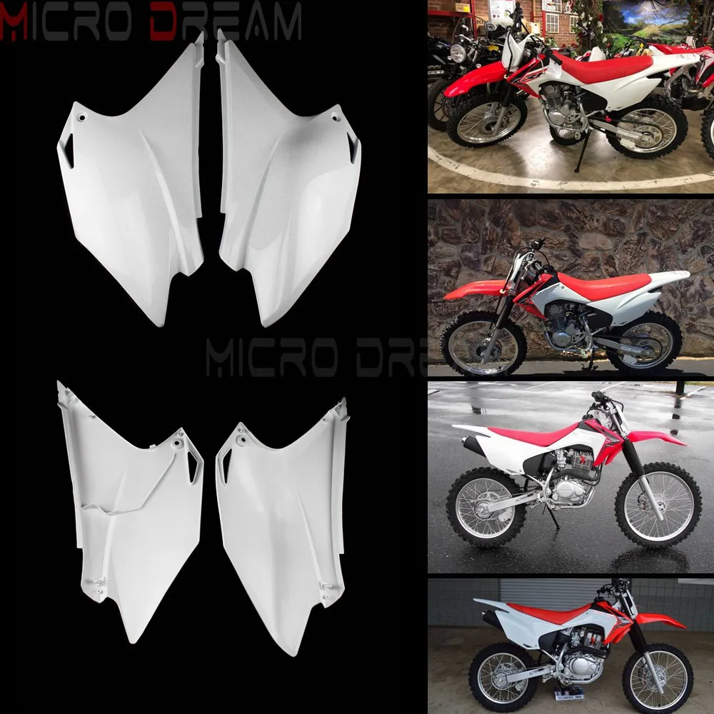 

White Motocross Enduro Dirt Bike Side Panel Covers For Honda CRF230F CRF150F 2015-2019 Racing Side Number Plates Plastic Fairing