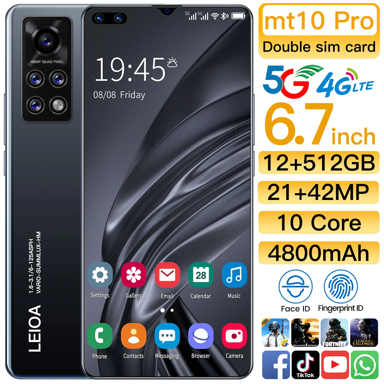 

Global Version MT10 Pro 12GB+512GB cellphone Android 10.0 Dual Sim Unlocked MTK6889 Deca Core 6.7 Inch HD screen 5G Mobile Phone