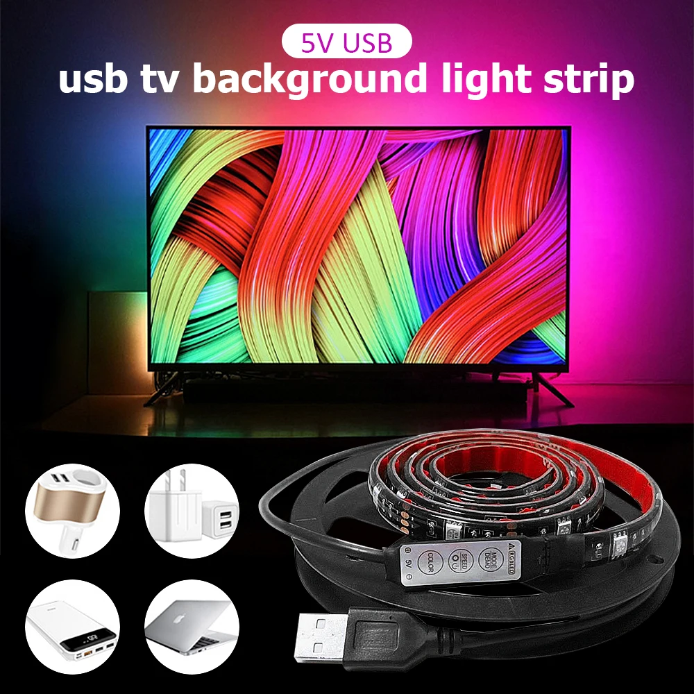 USB Светодиодные ленты лампы SMD5050 DC5V 5 м с выключатель гибкие светодиодные LED