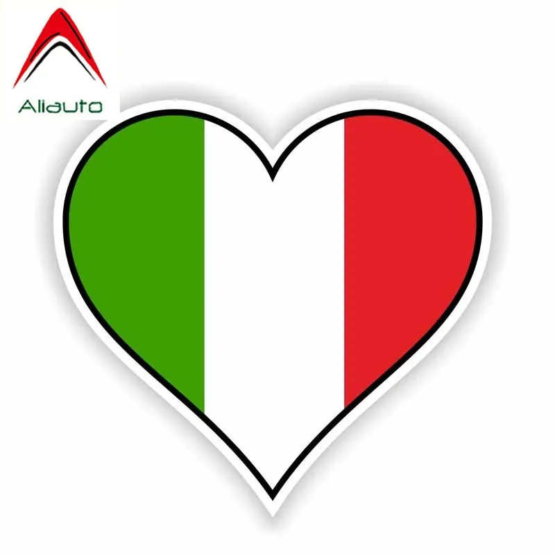 

Aliauto Creative Heart Italy Car Sticker Accessories Sunscreen Waterproof Reflective Decal PVC for Motorcycle Peugeot,12cm*11cm