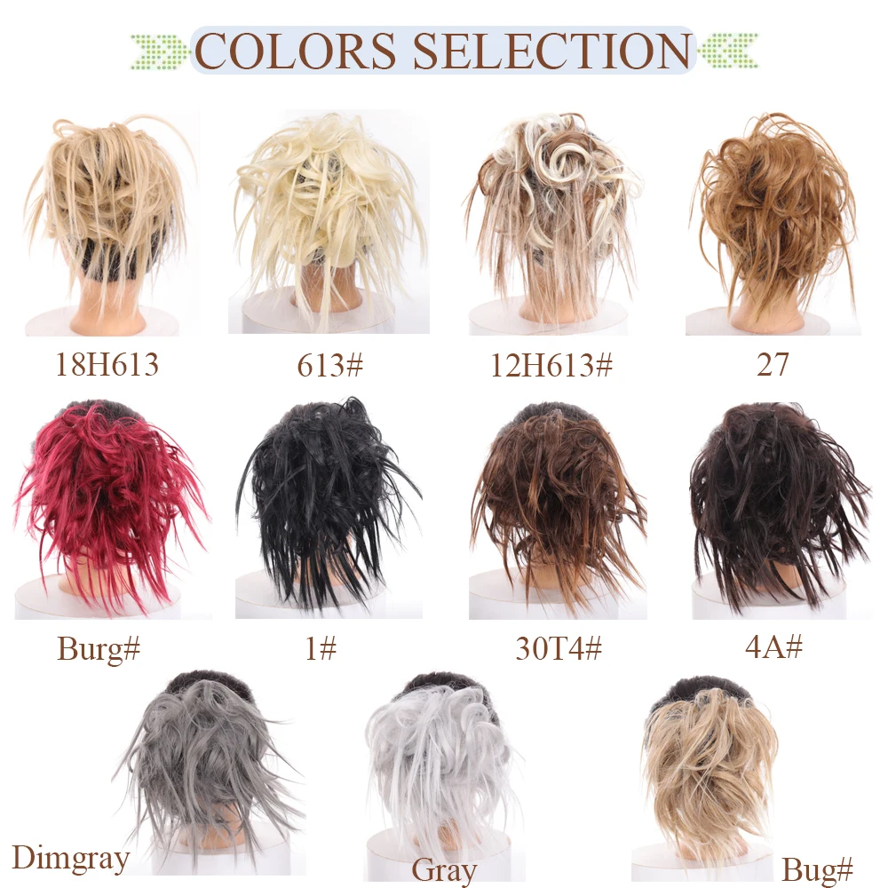 Золотисто красные кудрявые женские коричневые шиньон WEILAI с резиновой лентой