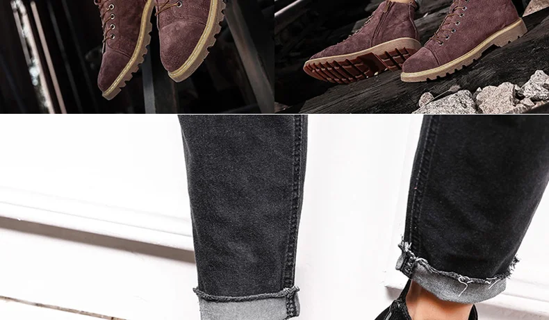 Мужские кожаные ботинки Dr Martins Martens; Зимние ботильоны; Безопасная рабочая обувь; botas hombre Zapatos De Seguridad Safty; обувь размера плюс 48