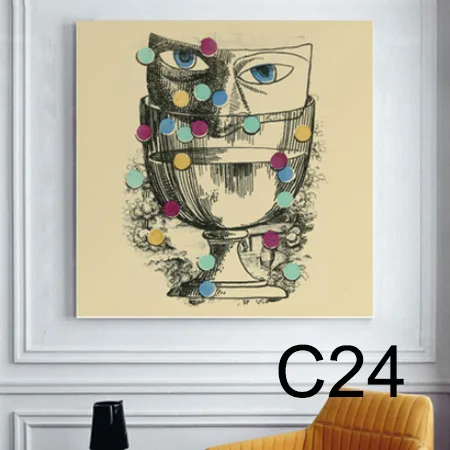 24 Decoracion fornazetti живопись Современные винтажные Ретро подарки настенные художественные цитаты Спальня Декор Арт Рисунок Фигуры с внутренней рамкой - Цвет: 24
