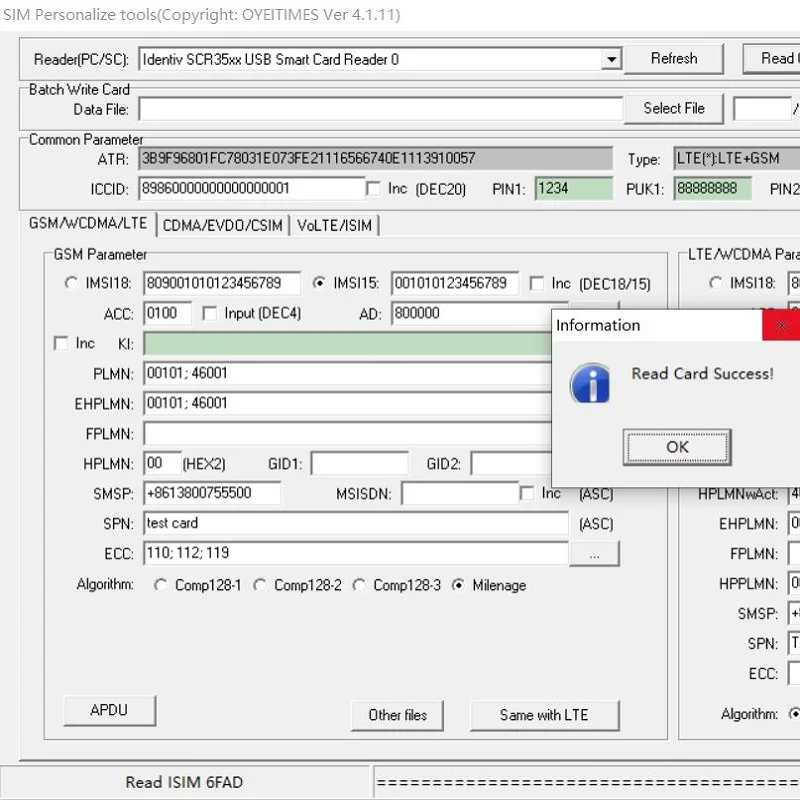 OYEITIMES Highest 4.1.11 Blank SIM Card Software 5G SIM Card Software SIM Card COM128/XOR/Milenage 2G/3G/4G/5G