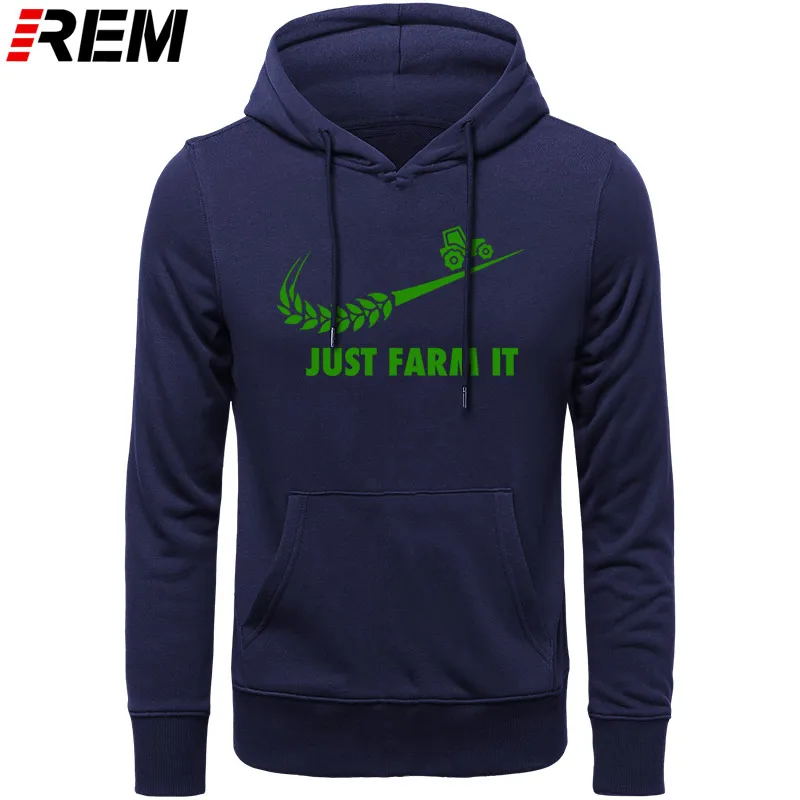 Худи rem Fashion Just Farm It для мужчин, с круглым вырезом, хлопок, с длинным рукавом, фермер, фермерский человек, топы, Толстовки, Толстовки - Цвет: NAVY GREEN