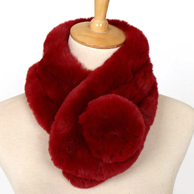 

Rabbit Hair Scarf Women's Short Winter Warm Encryption Thickened Fur Big Hair Ball Imitation Rabbit Hair Neck