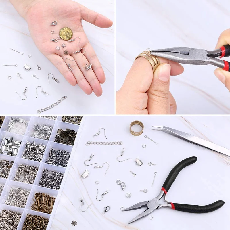 

24 Grid Jewelry Accessories Combination Set Closed Ring Lobster Buckle Wine Glass Ring Weight Sheep Eye Nail Nine Needle T Needl