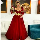 Средневосточный Арабский Дубай платье для выпускного вечера трапециевидная Золотая аппликация Формальные Вечерние платья красное бархатное платье вечерняя одежда