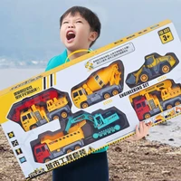 4 pcs mini engineering car tractor toy dump truck excavator model vehicle bulldozer dump tractor educational toys for boys child