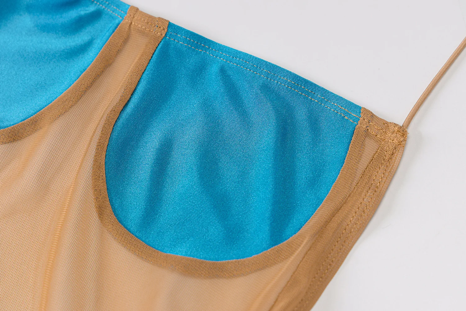 

Mesh Stitching Hanging Neck Dress 2021 Spring Summer New Sexy Perspective Dress Beach Holioday