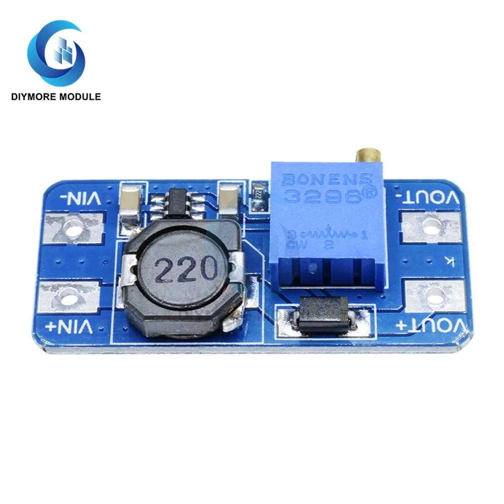 Модуль источника питания MT3608 2A телефон с повышением яркости 2 24 В до 5 9 12 28 в плата