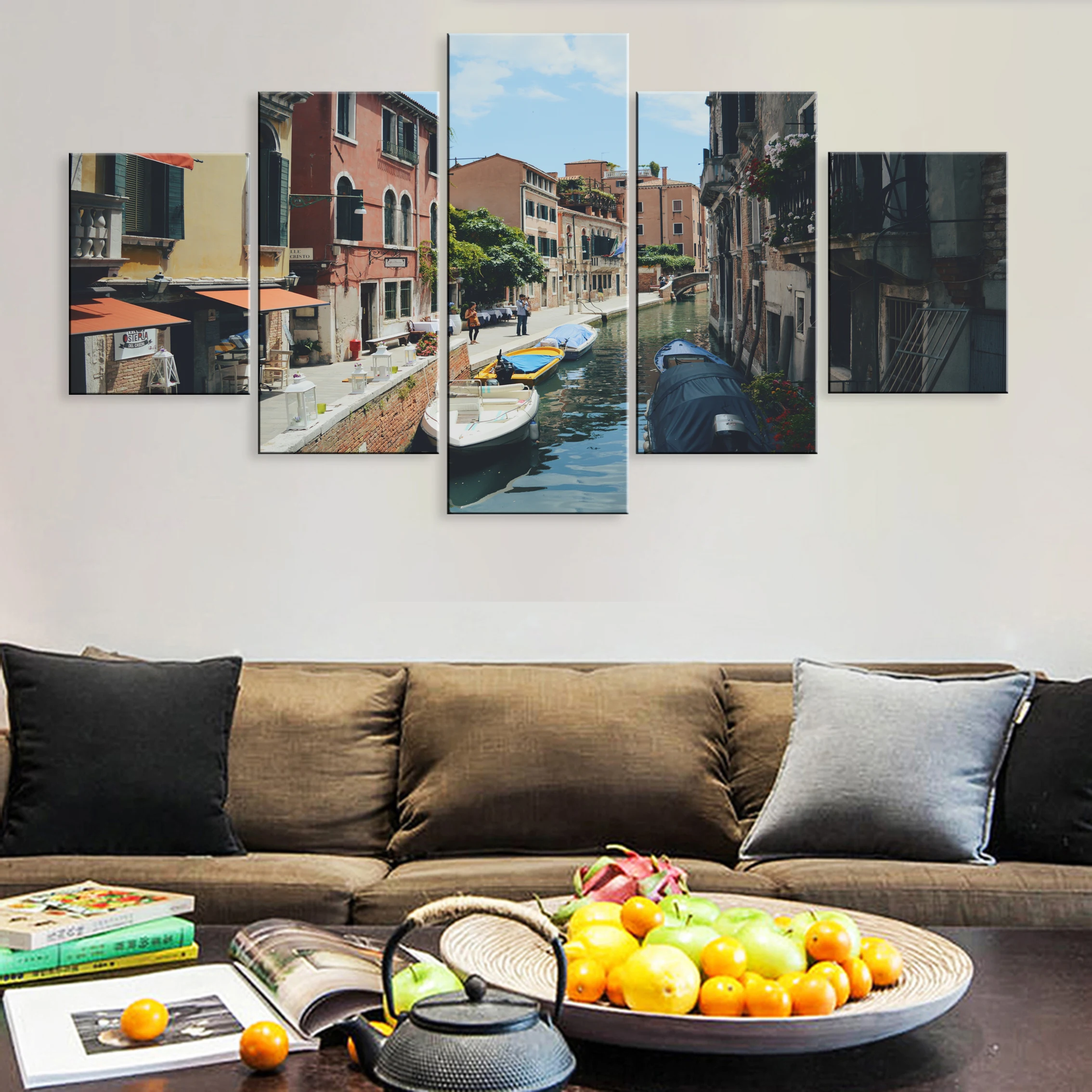 

Hd Beautiful Scenery Landscape Venice Water City Decoration Modern 5 Pieces Art Modular Poster Canvas Room Home Decor Framework