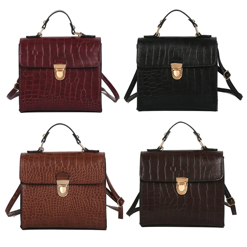 С каменным узором кожаные сумки женские винтажные на плечо деловые формальные