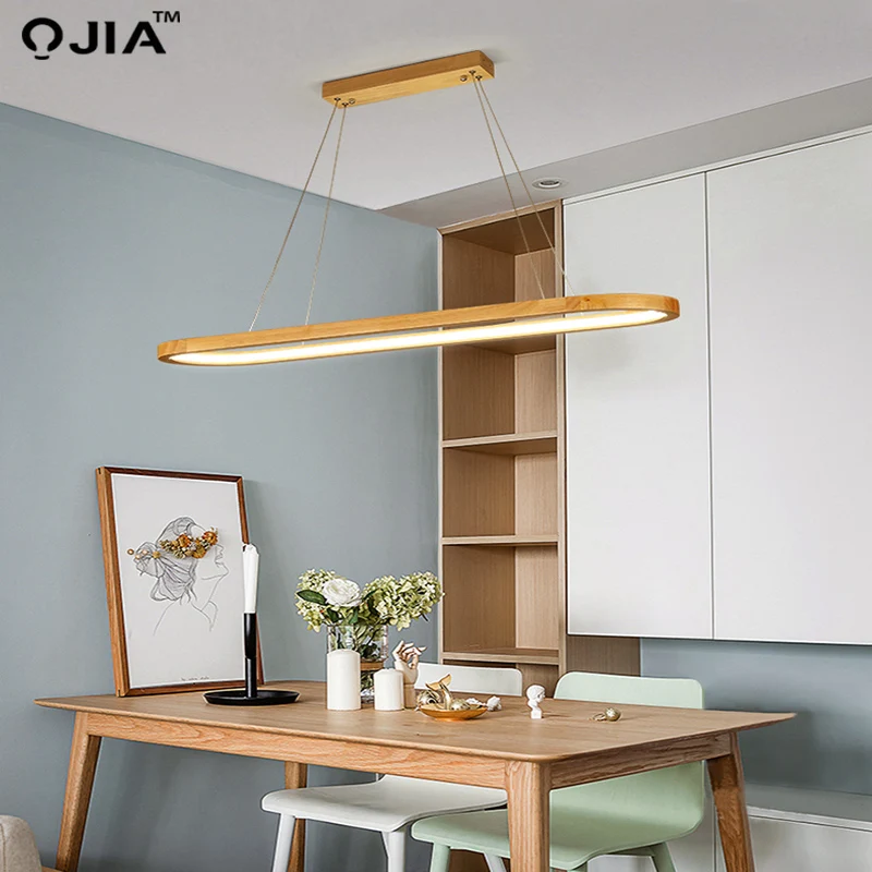 Lámpara colgante moderna de madera auténtica, luces interiores para comedor, mesa de salón, estudio, cocina, decoración minimalista de lujo