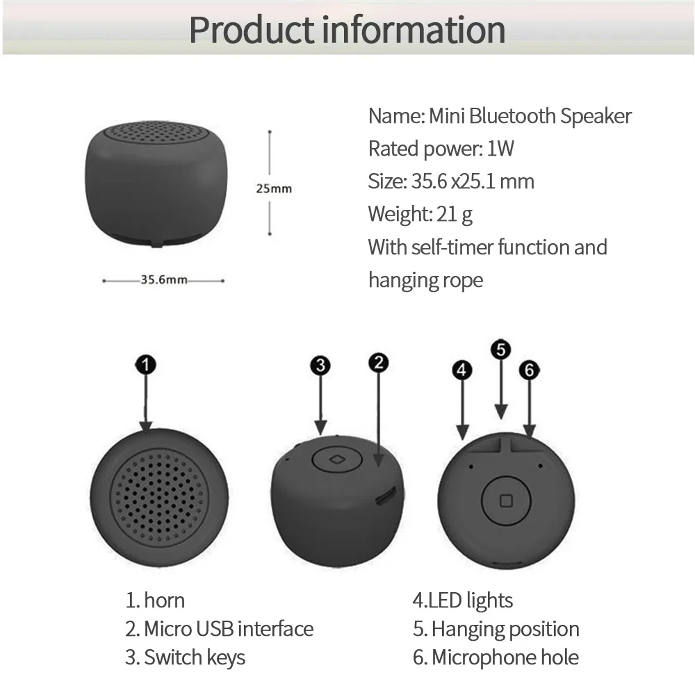 Bluetooth динамик с функцией Селфи красивый шнурок для Iphone Samsung встроенный микрофон