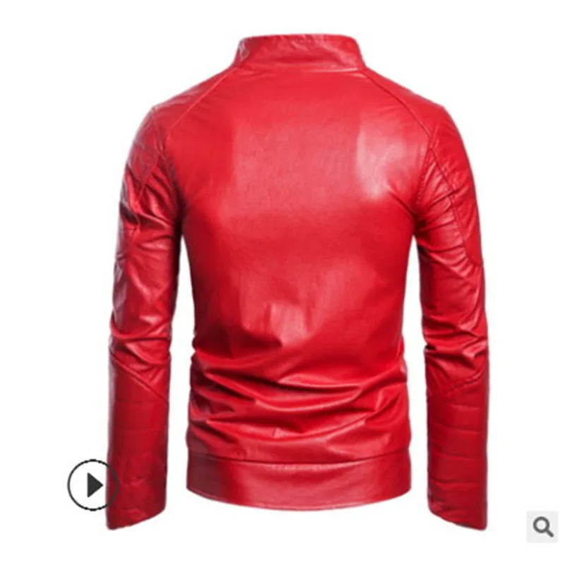 

New men's leather clothing spring new European and American European size coat large size jacket motorcycle riding leather