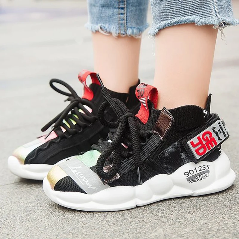 2019 осенние детские кроссовки для девочек обувь мальчиков модная повседневная