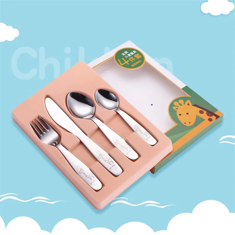 

304 Stainless Steel Children's Cutlery Cute Fawn Spoon Cutlery Steak Salad Knife Fork Spoon Set Kitchen Dinner Set Gadgets